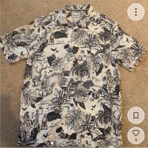 Tommy Bahama Tropical Black and Cream Men's Shirt